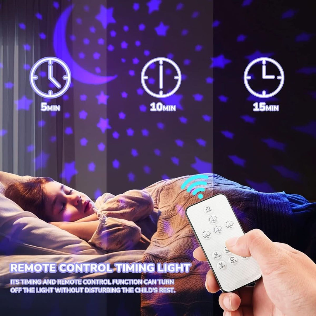 This enchanting mushroom star projector night light features 16 colors, creating a magical atmosphere in kids' rooms.