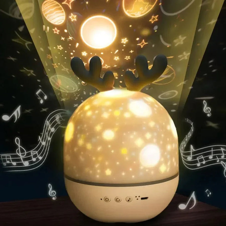Magical starry sky projector night light for children's bedrooms, creating a soothing sleep aid & charming room decor.