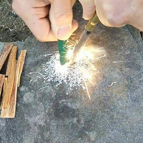 Close-up of magnesium shavings tinder for reliable fire lighting in survival kit
