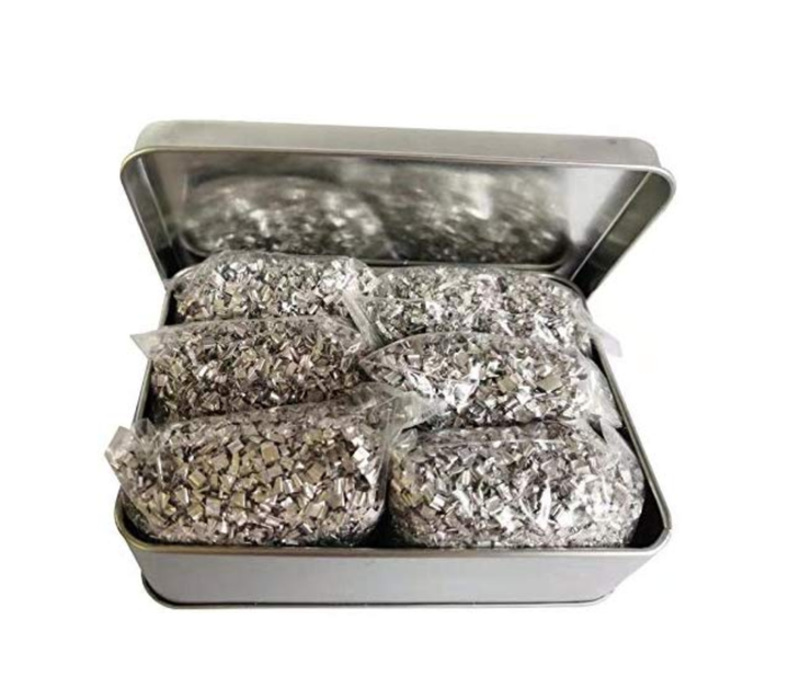 Detailed view of magnesium fire starter shavings, ready for emergency ignition