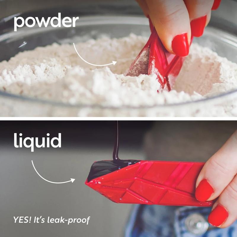 Convenient 3-in-1 magnetic measuring spoons, foldable for easy storage in any kitchen.