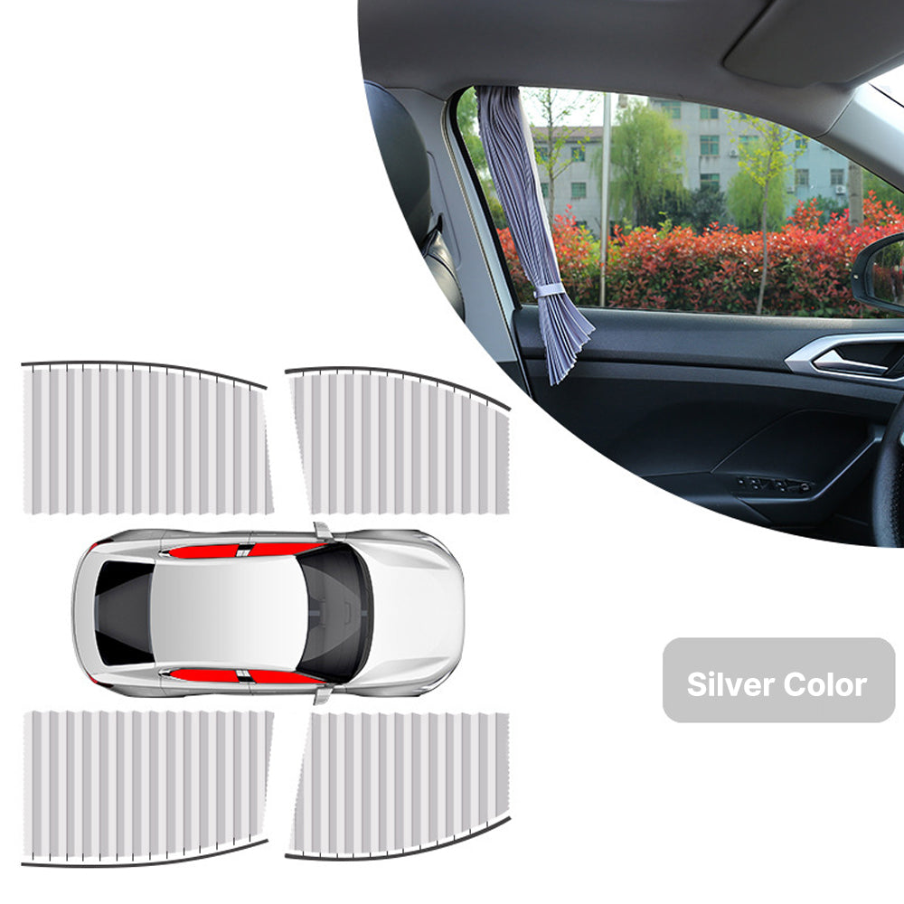 Magnetic car privacy screen curtains showing easy installation, a practical vehicle accessory and travel gear.