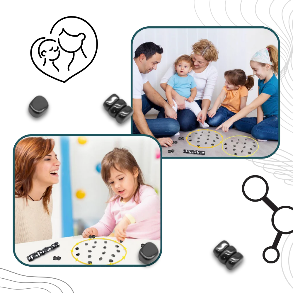 Indoor fun with magnetic chess. Strategic board game for family challenges, kids & adults. Portable party game.
