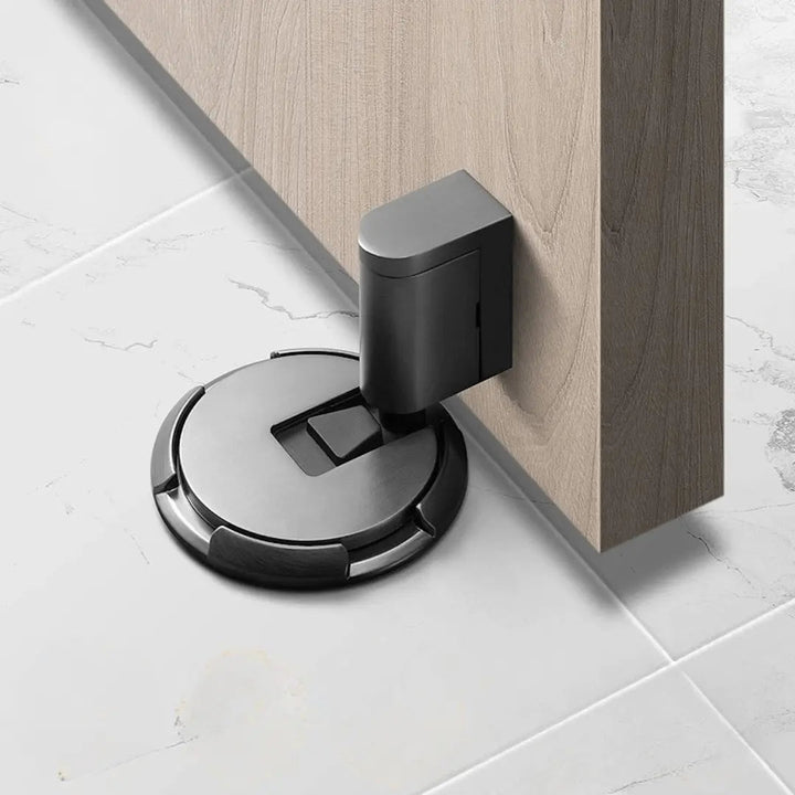 Home safety magnetic door buffer. Drill-free, self-adhesive door accessory provides secure & quiet door holding.