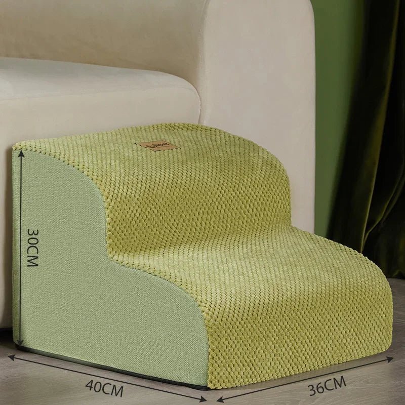 Durable memory foam pet stairs with a removable, washable cover for hygiene & long-term use.