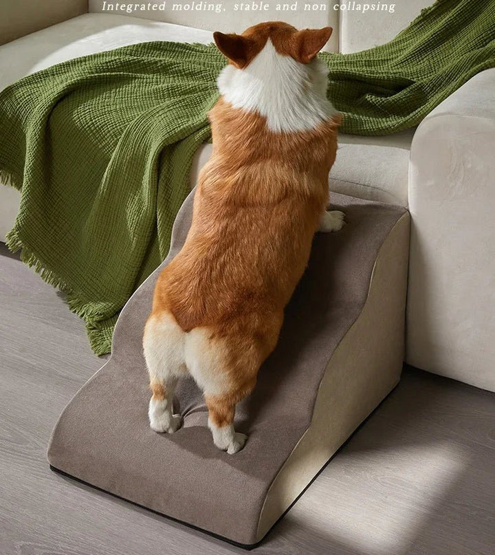 Pet comfort memory foam dog steps, designed for easy access to high furniture for small pets.