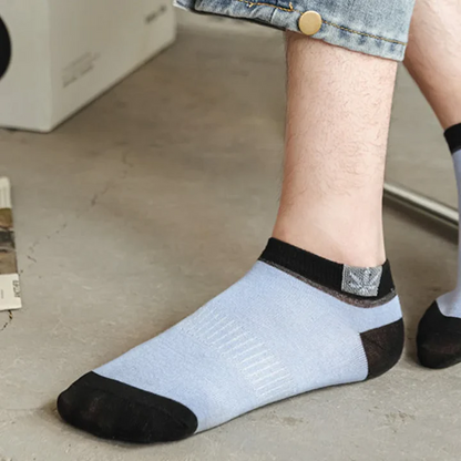 Performance men's thin ankle socks, 20-pair sweat-wicking low-cut design for comfort & dryness.