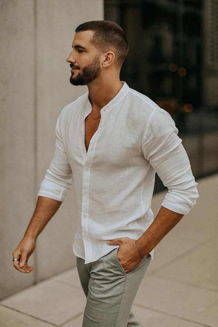 Comfortable men's 3/4 sleeve shirt, relaxed fit, versatile for everyday and weekend wear.