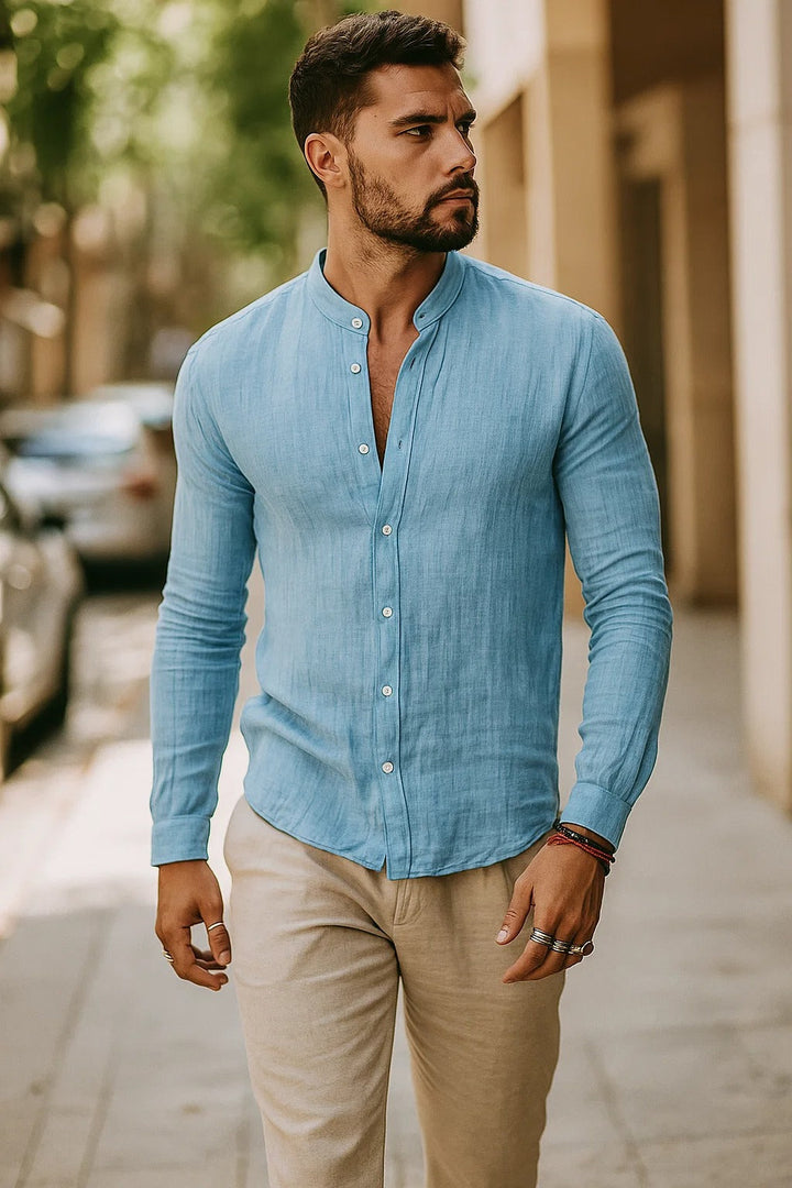 Comfortable men's 3/4 sleeve top, relaxed fit for easy everyday wear & summer style.