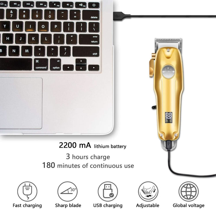 Men's premium electric shaver and hair trimmer kit, designed for comprehensive grooming with precision blades.
