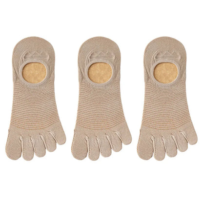 Soft, invisible men's no-show toe socks with individual toe slots, designed for maximum comfort & fit.