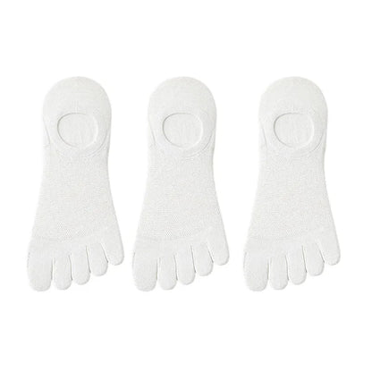 Breathable fabric detail of men's no-show toe socks, designed for moisture-wicking and all-day freshness.