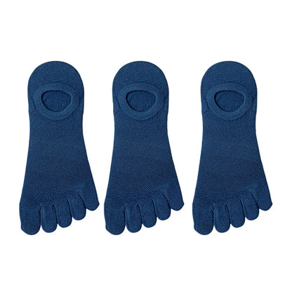 Men's casual no-show toe socks from a 3-pair pack, offering discreet comfort with any low-cut footwear.