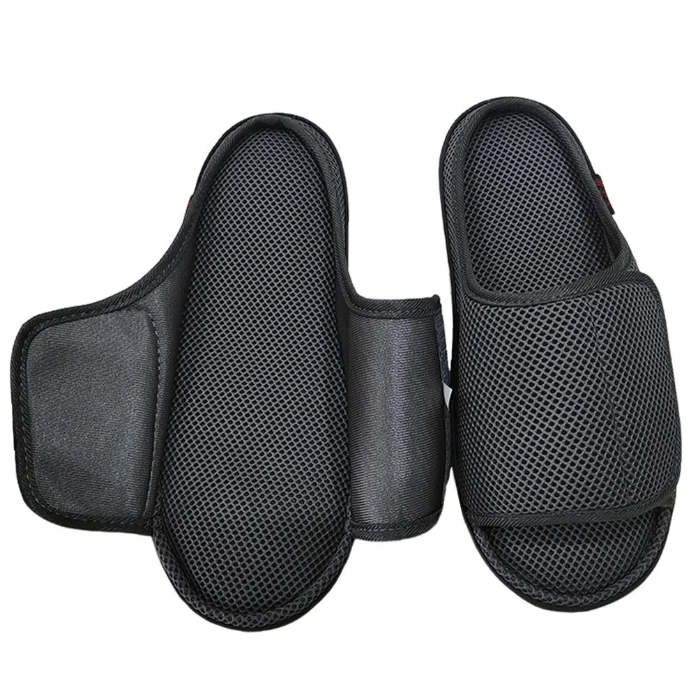 Comfortable men's velcro slippers, ideal post-surgery or as a mobility aid for swollen, sensitive feet.