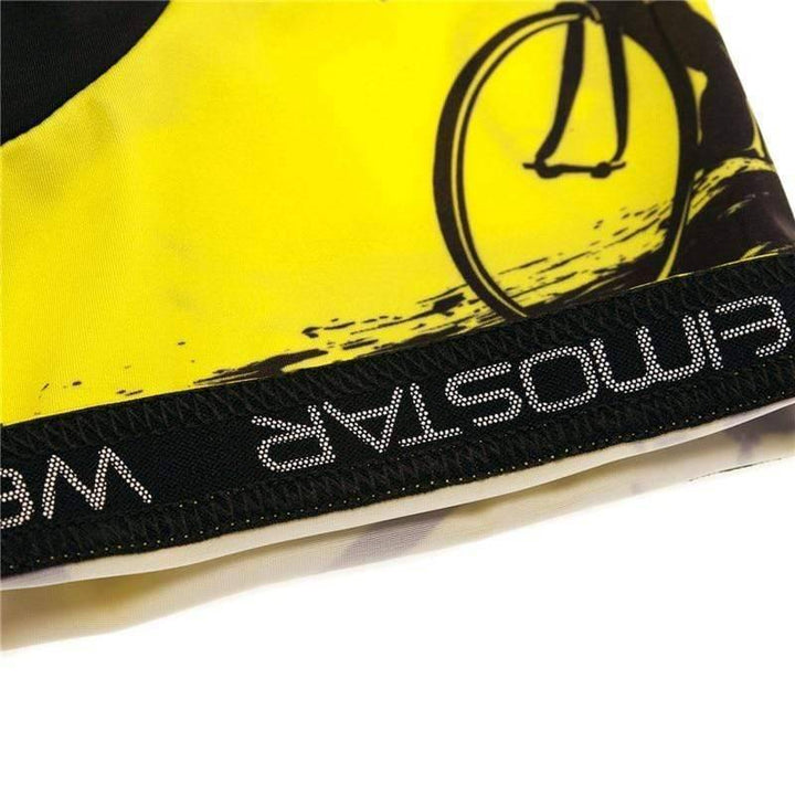 Men's Aero Pro Cycling Shorts, padded design, side view, black athletic gear for bike