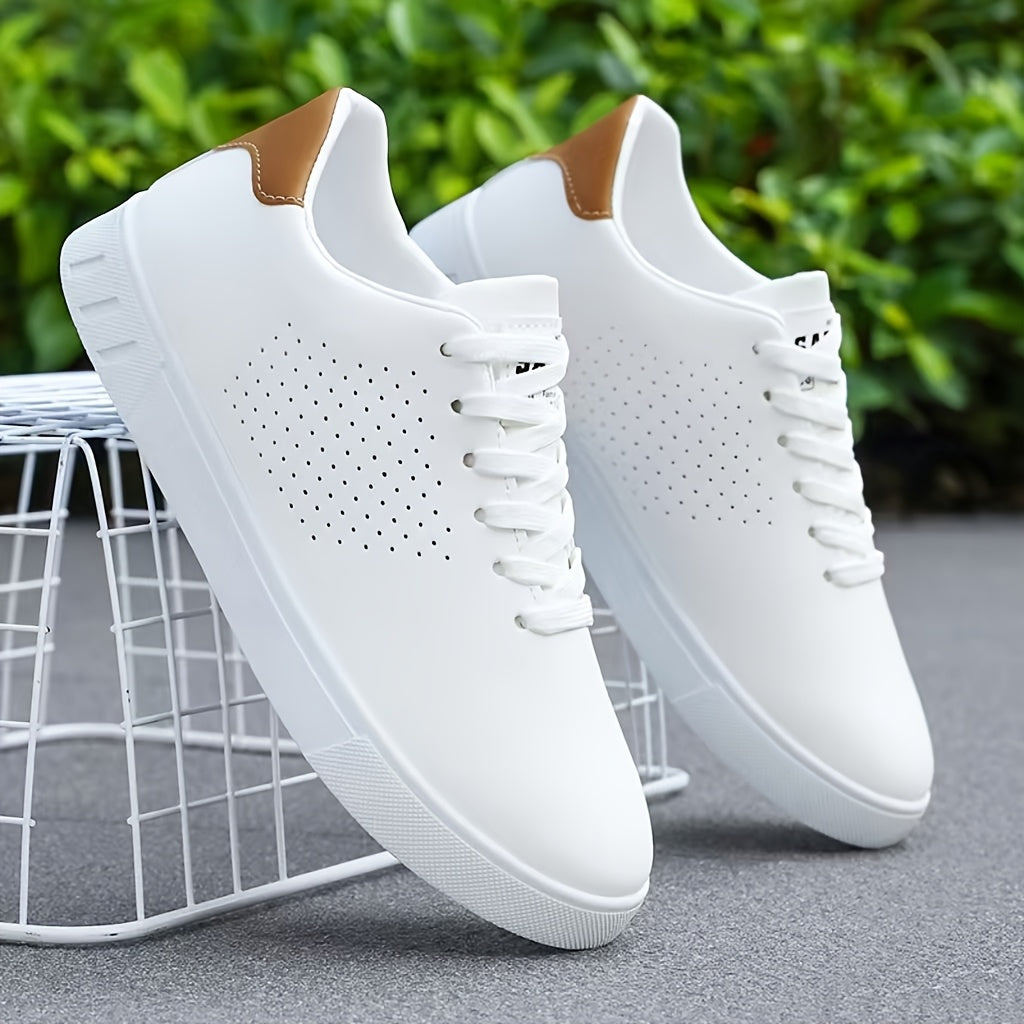 Men's Aeron sleek low-top sneakers in white, perfect for everyday casual style & comfort.