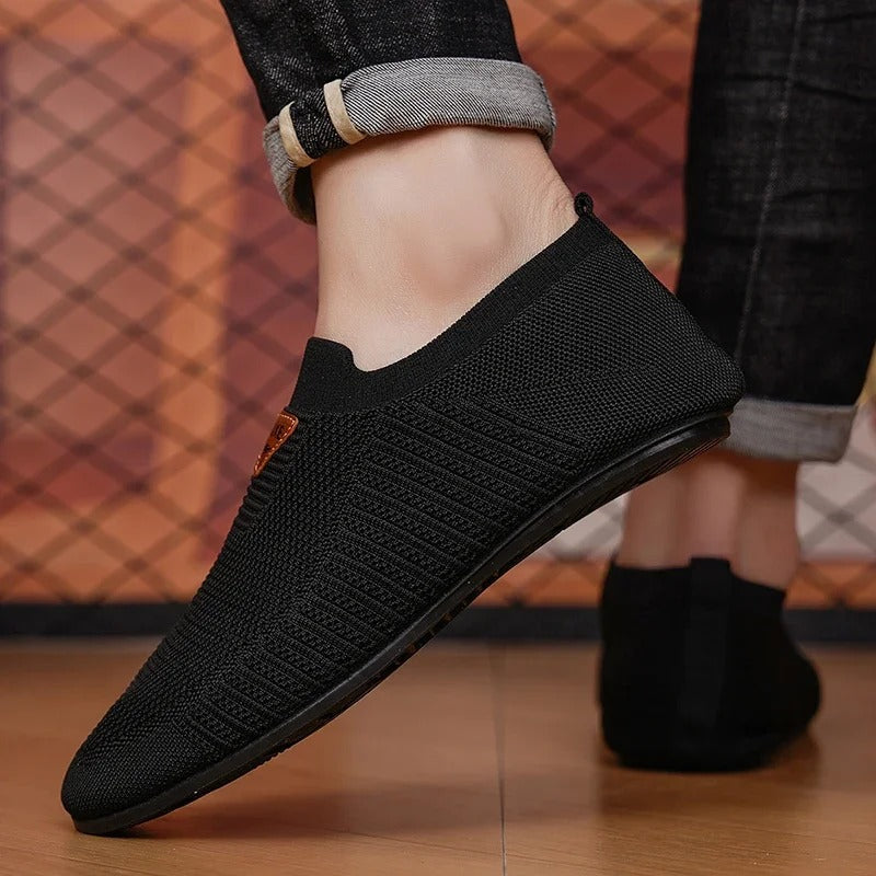 Easy wear men's slip-on AirKnit shoes. Breathable comfort sneakers, perfect for daily walking.
