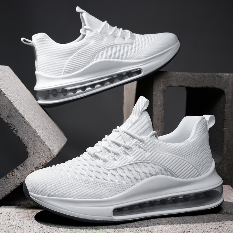 Men's Airvault Max white performance running sneakers for activewear & cushioned comfort.