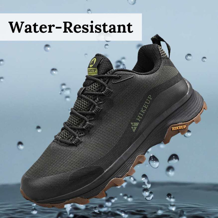 High-top men's hiking shoes, offering ankle support for challenging outdoor adventure gear.