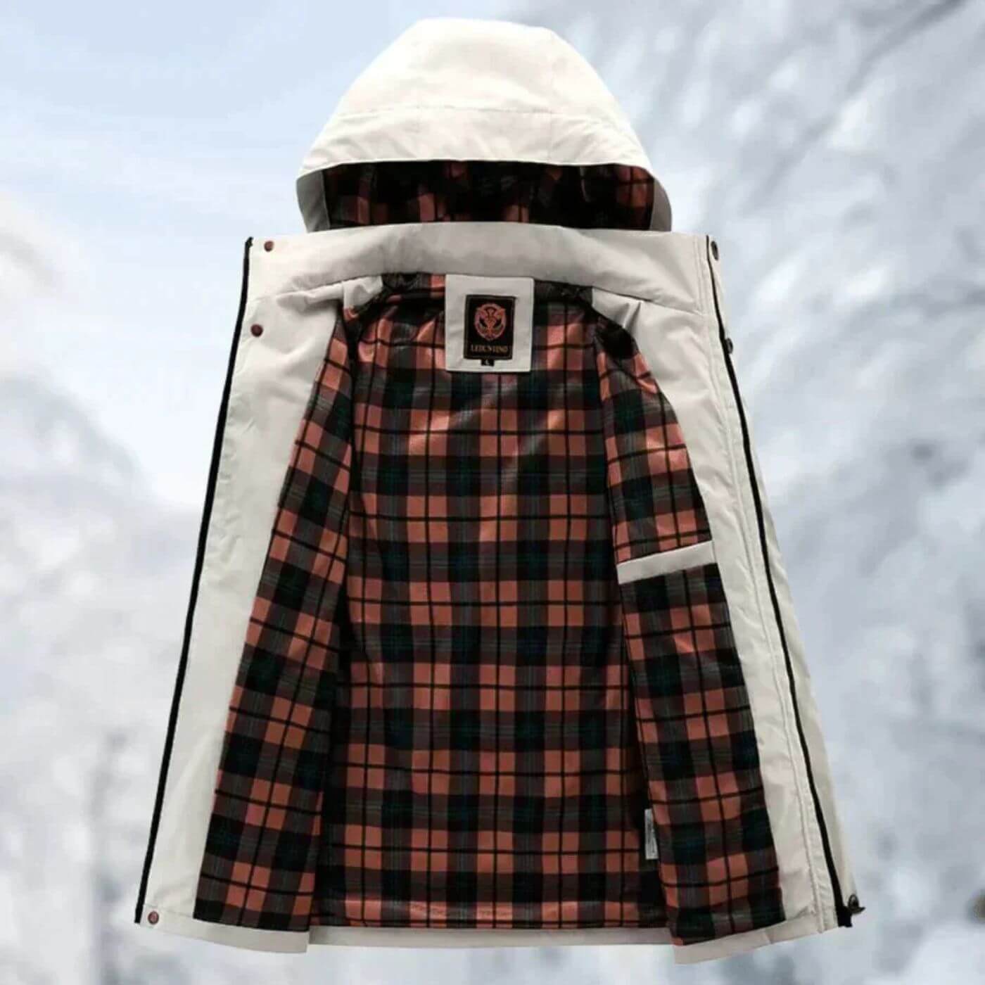 Superior protection: men's weatherproof outdoor jacket, ideal for rain, wind, and all elements.