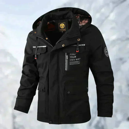 Men's all-weather rain jacket, waterproof, windproof, perfect outerwear for hiking & outdoor sports.