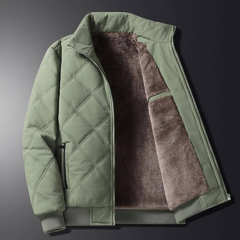 Men's heavy-duty winter jacket, windproof design & ultimate warmth for protective outdoor gear.