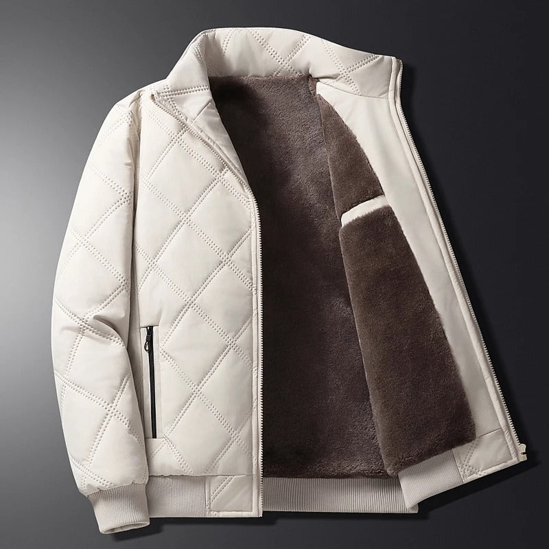 Warm men's Alpine Guard coat, quilted for comfort & protection during intense winter weather.