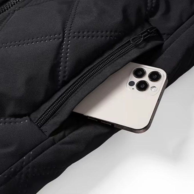 Windproof men's winter jacket, adventure-ready outerwear offering ultimate warmth & comfort.