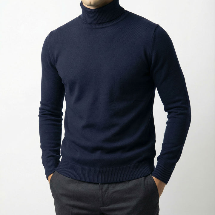 Men's fashion staple: Alpine turtleneck sweater. Ideal for smart casual, layering, and ultimate winter comfort.