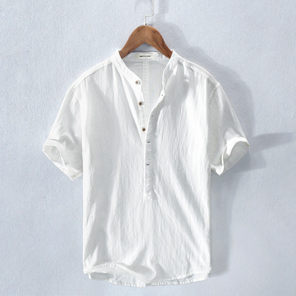Men's Amalfi relaxed fit Henley shirt, short sleeve, perfect for summer casual wear & beach outings.