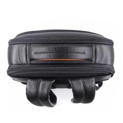 Stylish men's genuine leather anti-theft backpack, featuring fingerprint security for daily commute.