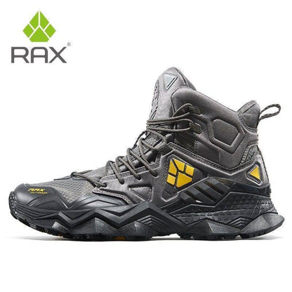 Detail of the antiskid sole on men's breathable trekking and hiking shoes