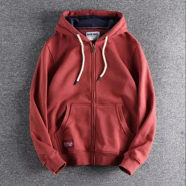 Men's Apex full-zip hoodie, durable & stylish for everyday comfort, casual wear, and layering.