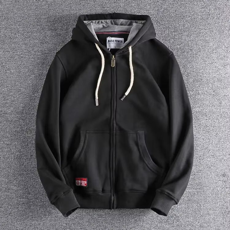 Durable men's Apex full-zip hoodie, a high-quality hooded sweatshirt for everyday comfort & warmth.