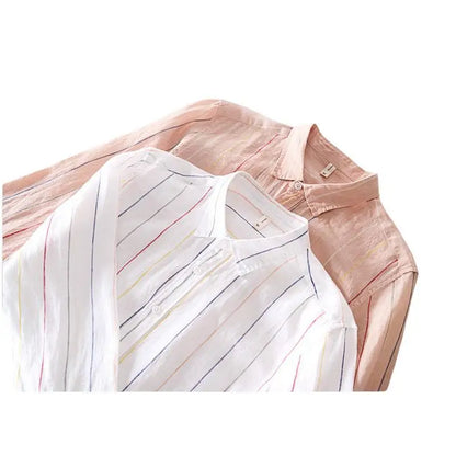 Tailored fit men's coastal button-down shirt in apricot, a versatile summer top.