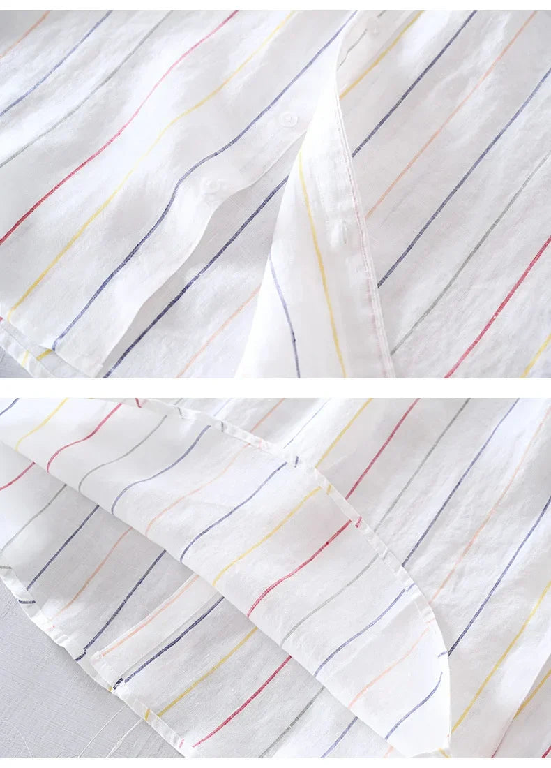 Everyday men's apricot button-down shirt, perfect for a casual coastal look.
