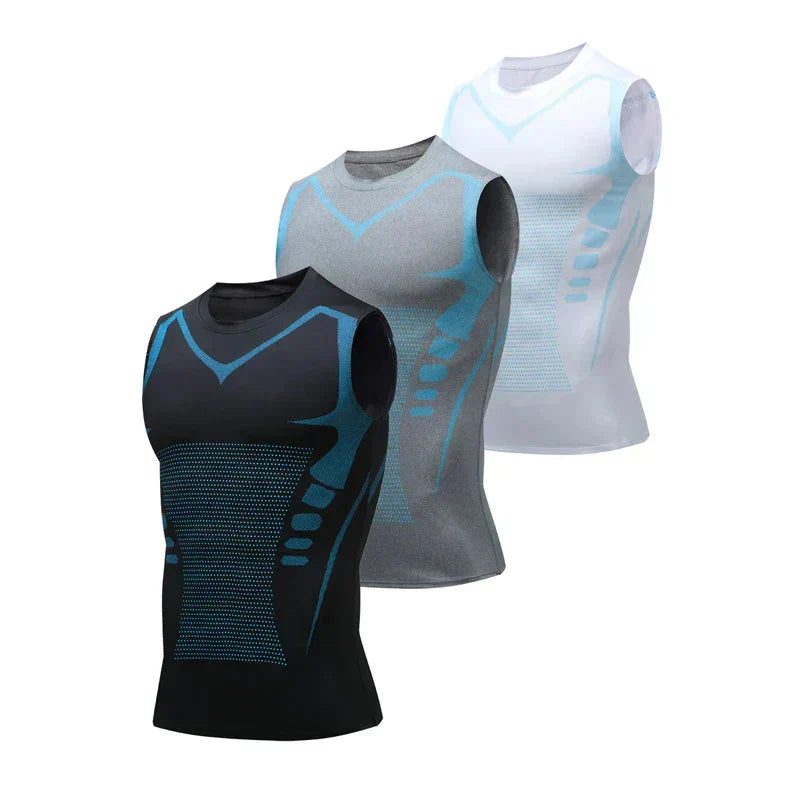 Armando men's performance training top. Close-fit sleeveless gym wear with graphic print for fitness & active workouts.