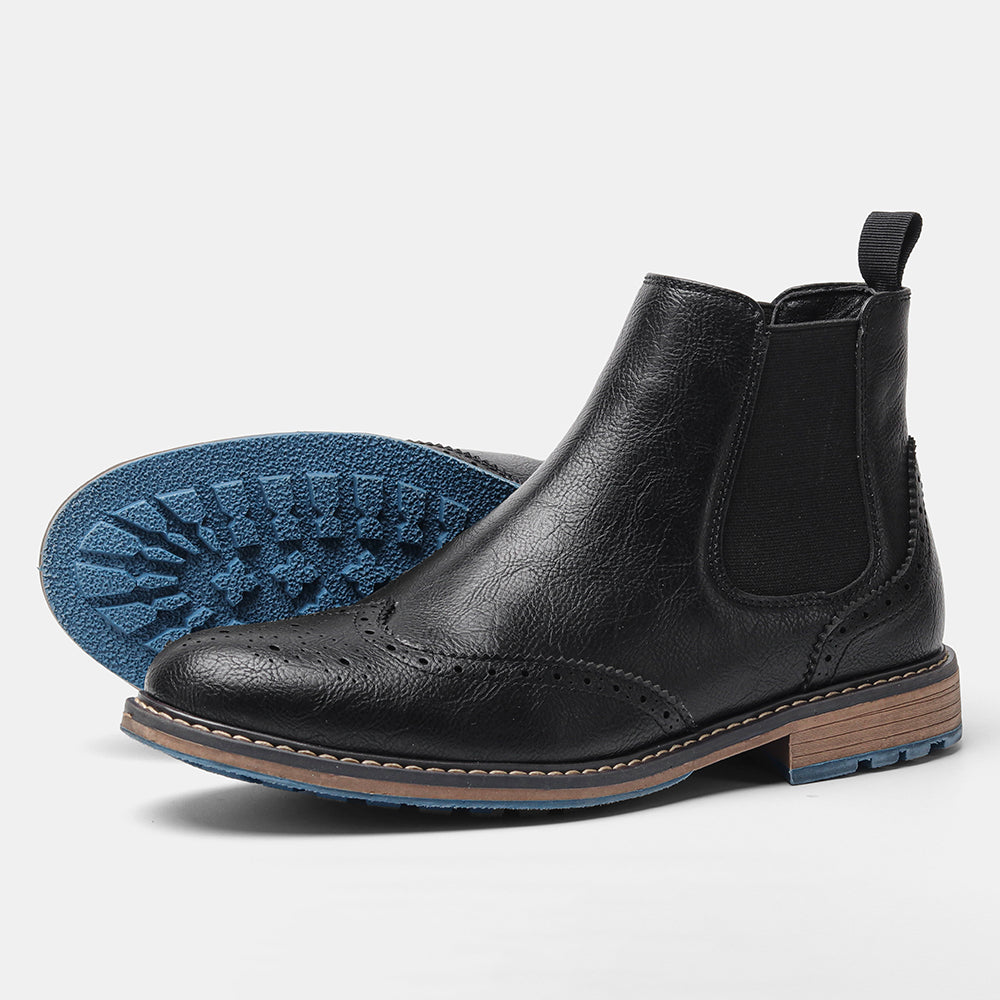 Versatile men's Arthur Chelsea boots, combining stylish design, a comfortable fit & distinctive blue sole.