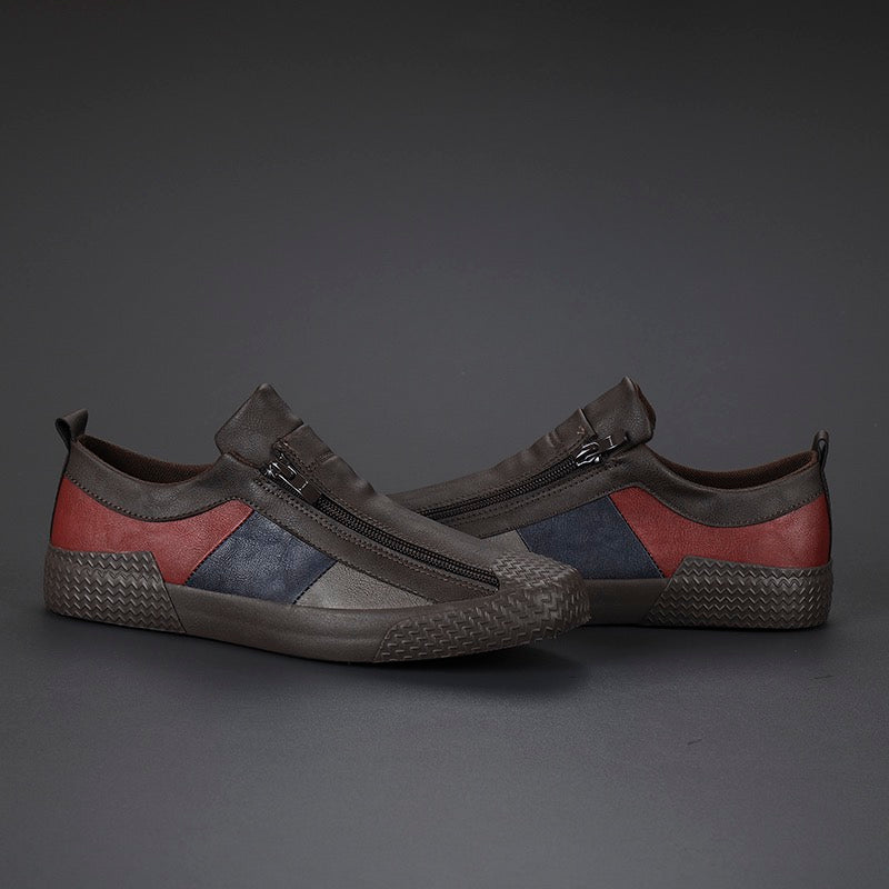 Men's everyday comfort sneakers, featuring a unique artistic color block.
