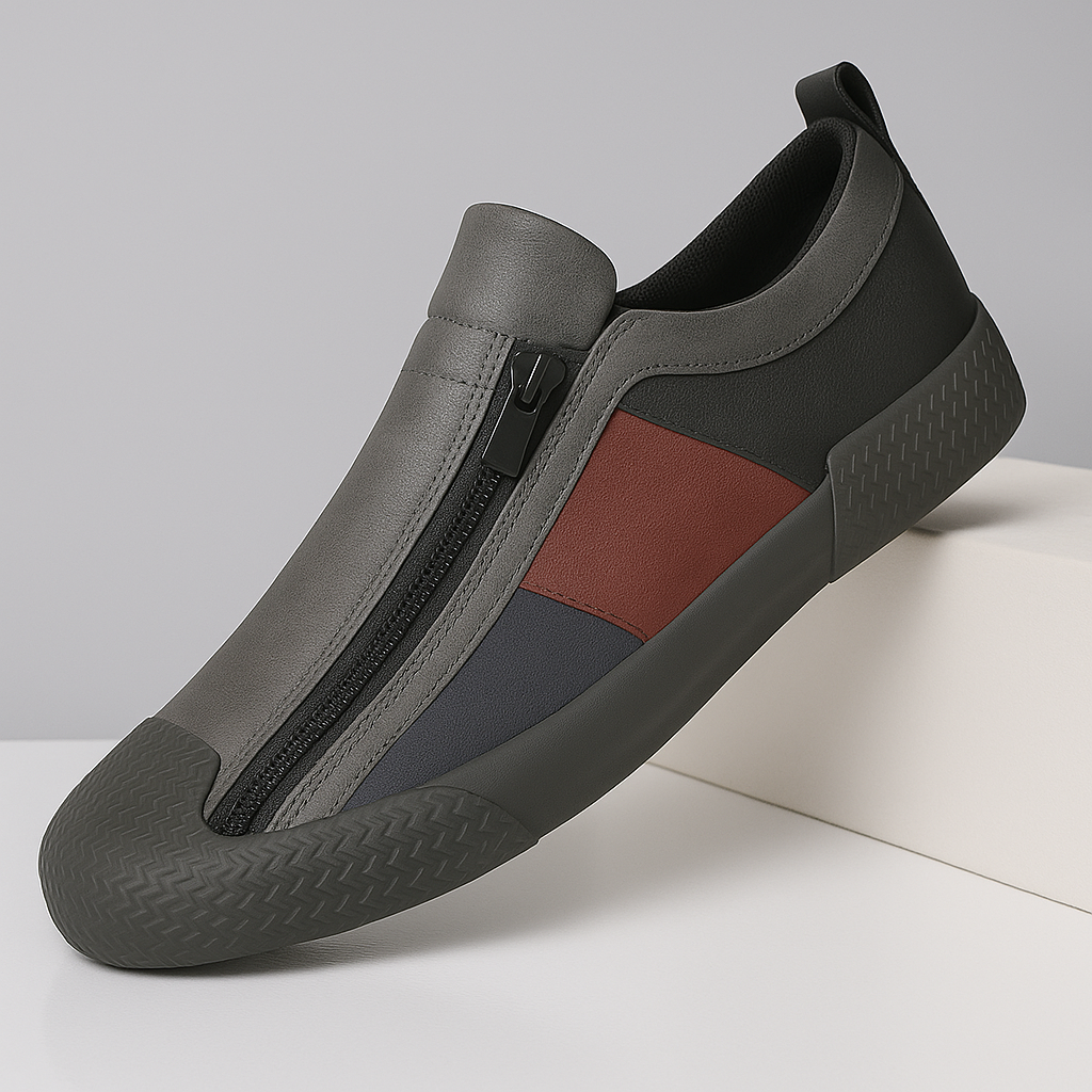 Artistic color block men's sneakers for street style, comfort & daily wear.