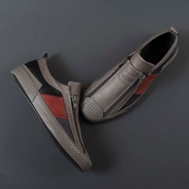 Fashionable artistic color block men's sneakers, designed for daily comfort.