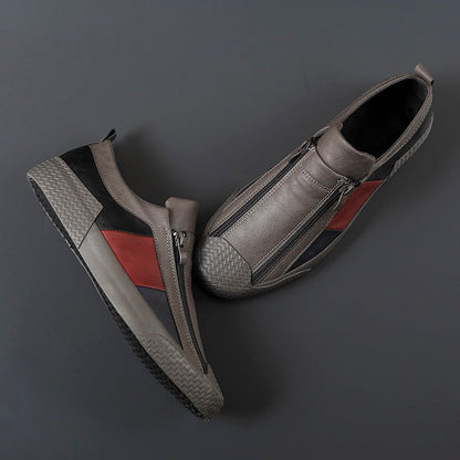 Fashionable artistic color block men's sneakers, designed for daily comfort.