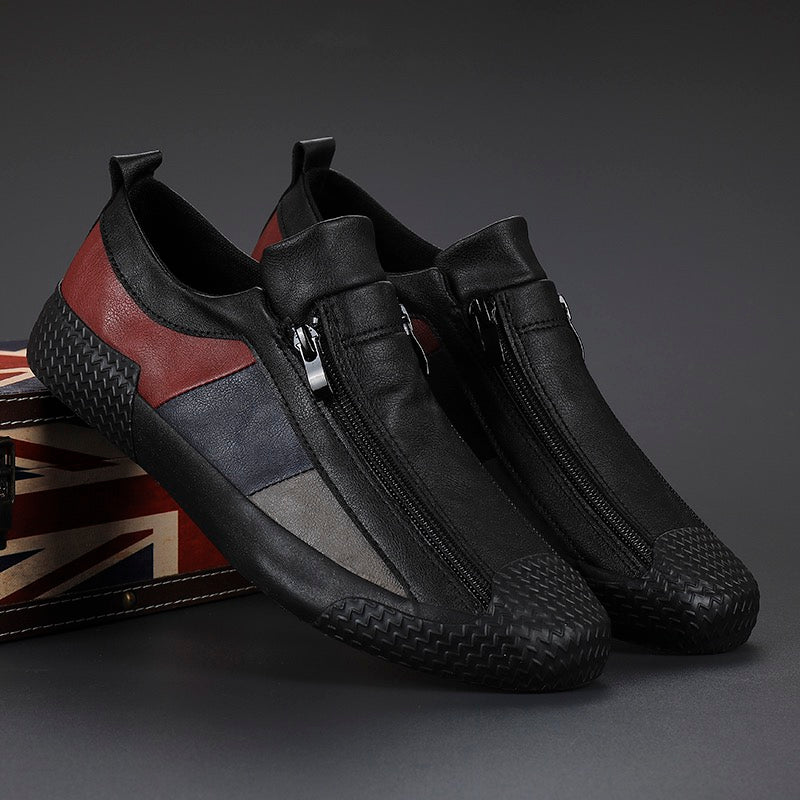 Stylish men's color block fashion sneakers, perfect for walking & casual wear.