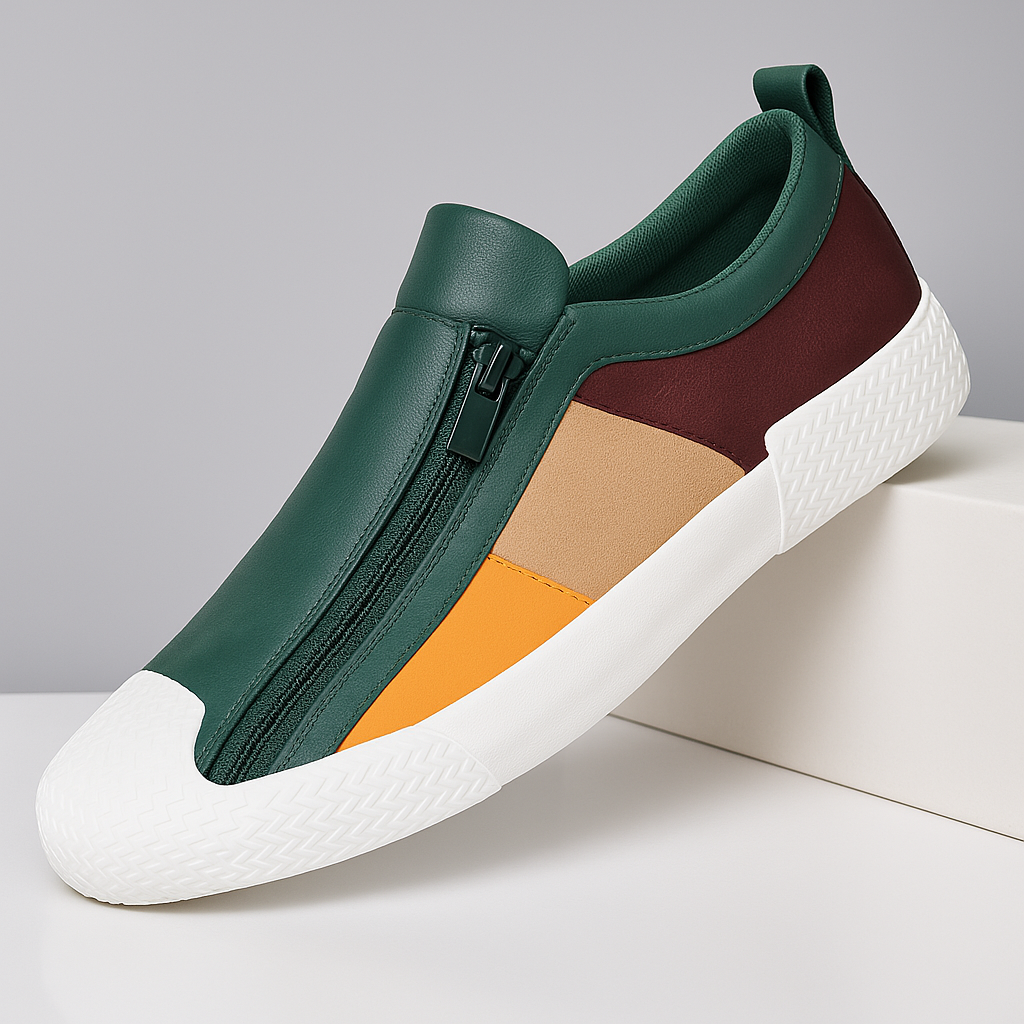 Artistic design men's casual shoes, color block for a trendy, comfortable feel.