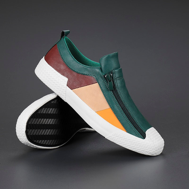 Everyday men's artistic color block sneakers, combining style & comfort.