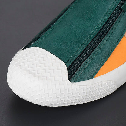 Artistic color block men's fashion shoes, ideal for casual wear & walking.