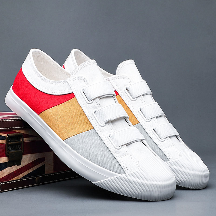 Artistic Men's casual footwear, comfortable and stylish with a unique impressionist design.