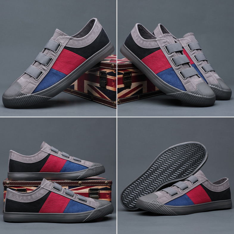 Unique men's impressionist footwear, color block design, ideal for casual fashion.