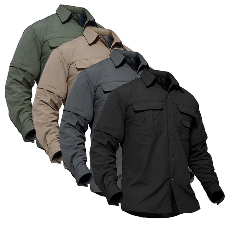Men's Arvo convertible outdoor shirt, quick-dry, UV protection, ideal for hiking, camping, travel.