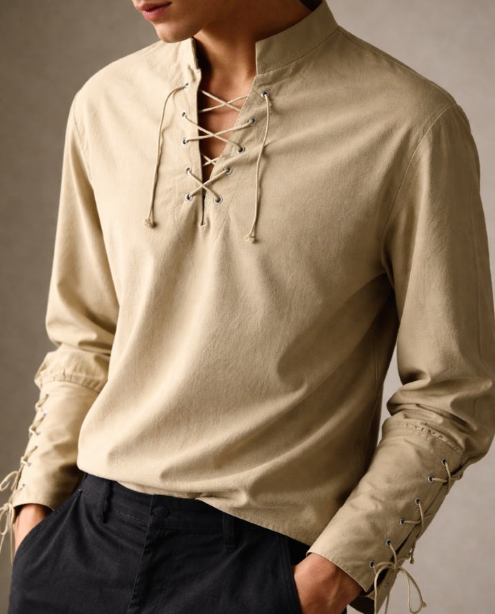 Men's Ashby Medieval Shirt, classic style, comfortable for Renfaire, festival wear, or casual historical look.